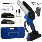 Mini Chainsaw Cordless 6 Inch Cutting Area Wide Heavy Duty Battery Powered Hand Saw gardens farms pastures Wood Working Tool Like Logging Cutting Pruning with Multicolor (A3)