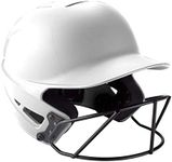 Mizuno F6 Adult Fastpitch Softball Batting Helmet with Mask, White, Small/Medium