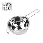 400ML Melting Pot Stainless Steel - Double Boiler Pot for Melting Chocolate, Candy, Butter, Cheese and Candle Making