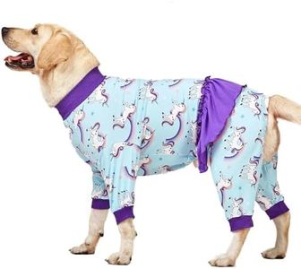 LovinPet Big Dog Onesie Pitbull, PJ's for Dogs, Magical Unicorn Rainbow Print, Lightweight Stretchy Knit Pullover Large Puppy Pajamas, Large Breed Dog Jammies, Pet PJ's, XL