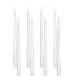 Luces® Smokeless and Dripless Scented White Taper Stick Candles for Decorations Dinner Table Wedding Birthday Party Home Decor Festival (Pack of 8)