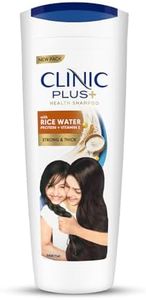 Clinic Plus Strong & Thick Shampoo with Rice Water, Protein + Vitamin E for Hair Strengthening, Breakage Reduction and Thicker Hair,355 ml.