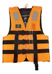 Jilani Adult Vest Life Safety Jackets Weight Capacity 40-120+ Size XL Orange