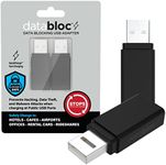 Databloc USB Data Blocker - Charge Only Adapter to Block Data and Stop Syncing for Smartphones and Tablets, Quick Charge Compatible (2 Pack, Black)