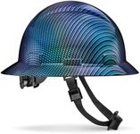 Acerpal Full Brim Non-Vented Color Weave Carbon Fiber Design Gloss Finish OSHA Hard Hat with 6-Point Suspension