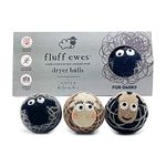 Fluff Ewes Premium Handmade New Zealand Reusable Wool Dryer Balls for Laundry, Anti-Static Alternative to Liquid Fabric Softener, Plastic Dryer Balls or Dryer Sheets, Darks, 3 Pack Set