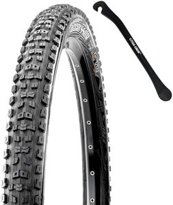 Maxxis Aggressor Mountain Bike Tire - 29x2.50WT, 63-622, Dual, EXO, Tubless Ready, WT, Bundle with Cycle Crew Tire Lever