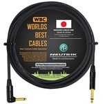 10 Foot - Mogami 2524 - Guitar Bass Instrument Cable - Straight to Angled 1/4 Inch Neutrik Gold Plated Connectors