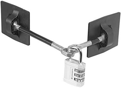 (Silver Combination Lock) - Refrigerator Door Lock with Combination Padlock - Black
