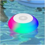 Floating Speaker for Pool, Waterproof Portable Speakers, Floating Speaker Stereo with RGB Light, Shower Speaker for Outdoor Pool