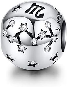 LaMenars 12 Constelación Abalorios Charms Plata de Ley 925, Abalorios de Zodiaco Compatible con Pulsera Pandora & Europeo, Regalo de Cumpleaños Significativo (Escorpio (10.23-11.21))