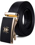 Spiderman Belt Gold Replica Buckle Mens Leather Ratchet Belt Business Gift