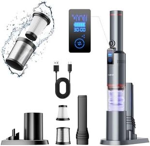 SmartAI LED Aspirabriciole Senza Fili 17000Pa Aspirapolvere Portatile Disponibile per 30 Minuti, con Schermo Intelligente, Base da 1,1 lb, Contenitore per la Polvere da 200 ml e Cavo di TipoC