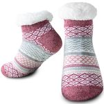 Cirorld Slipper Fluffy Socks for Women Men, Warm Bed Socks Christmas Socks, Winter Thick Fuzzy Socks Slipper Socks With Grippers, One Size Non Slip 5-11