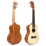 Kmise 24" Top Solid Spruce Concert Ukulele Hawaii Guitar professional K-24B