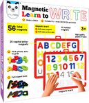 Play Panda Magnetic Learn to Write Numbers & Capital Letters - Includes Write and Wipe Magnetic Board (Both Sides Magnetic), 30 Number & 26 Capital Letter Magnets, Dry Erase Sketch Pen and Duster