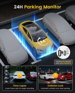GKU 4K Dual Dash Cam with 64GB SD Card – Front and Rear Car Camera