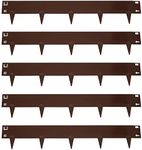 Sunnydaze 16-Foot Metal Landscape Edging Border - 5-Pack of 42 x 7 Inch Steel Garden Edging - Brown