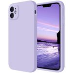 Cordking Designed for iPhone 11 Case, Silicone [Square Edges] & [Camera Protecion] Upgraded Phone Case with Soft Anti-Scratch Microfiber Lining, 6.1 inch, Clove Purple