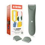 Meridian Slimmer Trimmer, Pubic & Body Hair Trimmer, Bikini Hair Removal, No Nicks, Razor Burn, No Ingrowns, Ergonimic Design, Wet/Dry Tech, LED Spotlight, Sage