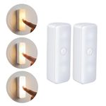 KEYORA Rechargeable LED Push Light 1W - Wireless Stick on Magnetic Light for Closet, Cabinet, Kitchen, Wardrobe, Under Cabinet with 3 Colour Temperature (Size 10.6 cm, Pack of 2)