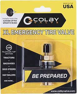 Colby Valve XL Emergency Valve Stem Replacement Heavy Duty Strong 360 Brass Metal Made in USA for Tractors, Backhoes, Skid Steers & Hay Balers Quick Install from Outside of Wheel