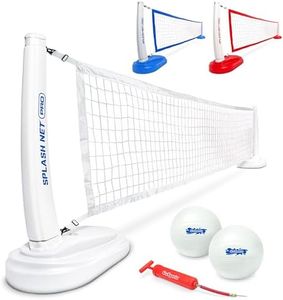 GoSports Splash Net PRO Pool Volleyball Net - Includes 2 Water Volleyballs and Pump - White