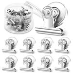 Magnetic Clips, 12 Pcs Strong Refrigerator Magnets Clips, Whiteboard Magnetic Clips for Classroom, Whiteboard, Refrigerator (Silver)