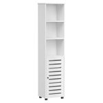 VASAGLE Bathroom Tall Cabinet, Storage Cabinet with 3 Open Compartments and 2 Adjustable Shelves Behind The Door, Floor Cabinet for Living Room, Entryway, Kitchen, Bedroom, Cloud White UBBK160W01