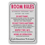 Bedroom Signs Cool Things For Teen Girls Boys Room under 5 dollars Cute Funny Door Accessories Teenager Aesthetic Man Cave Dorm Stuff Decorations Rules Wall Decor Metal Gaming Room Sign 8 x 12 Inch