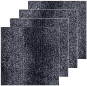 24" x 24"Peel and Stick Carpet Squares, Self Adhesive Non-Slip Carpet Tiles (Grey)