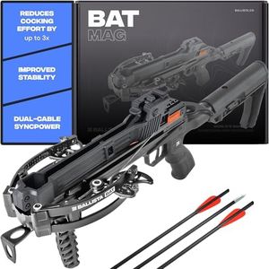 BALLISTA BAT Compound Crossbow with Magazine and L-Stock – 300 FPS, 130 lb Draw Weight, Compact 24" x 5", 3.53 lb – Hunting and Target Shooting