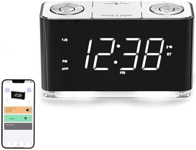 Clock Radio, Alarm Clock with APP Control, Large LED Display, FM Radio, Dual Alarm, Two USB Charging Port, Night Light, Auto & Manual Dimmer, Snooze, Sleep Timer iTOMA 507