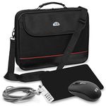 PEDEA laptop bag "Trendline" notebook bag starter kit up to 20.1 inches (51 cm) with wireless mouse, mouse pad and notebook lock, black