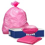 Plasticplace 12-16 Gallon Trash Bags │ 1.2 Mil │ Pink Garbage Can Liners │ 24” x 31” (250 Count)