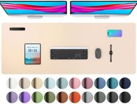 Aothia Large PU Leather Desk Pad Protector – Non-Slip Mouse Pad & Writing Mat for Office/Home, Waterproof, Easy to Clean (48" x 17", Soft Peach)