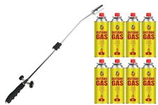 Easy Shopping® Weed Wand Garden Weed Burner With 8 Gas Canisters Butane Gas 227g each, Blowtorch Garden Torch Weeds Killer Burner