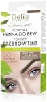 Delia Cosmetics - Powder Eyebrow Tint - LIGHT BROWN - Natural Herbs and Color - Enhanced, Darkened, Thick Brows - 20 Easy Applications / 4 Weeks - Complete Set