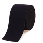 Gourd 5 Yards Black Plush Elastic,Soft Comfortable Sewing Elastic (2-inch)