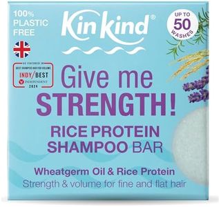 KinKind Rice Water Shampoo Bar for Hair Growth. Give Me STRENGTH! Shampoo Bars for hair UK made. Solid Shampoo Bar with Rice Protein & Rosemary for Thickening Menopause, Thinning, Fine & Flat Hair