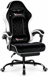 Velvet Gaming Chair Adults Footrest Ergonomic Lumbar Support Office