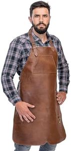 Premium Leather Apron - Full Leather handcrafted BBQ, Working, Barber Apron - One-Cut Style, adjustable Chef`s apron Henry