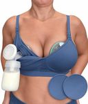 Supermom Silhouette with Removable Pads, Pumping Bra Hands Free, Adjustable Pumping & Nursing Bra for All Breast Pumps