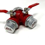 Brass Fire Hose Ball Valve Wye 2-1/2" x 1-1/2" Color: Red, size: 2.5" x 1 1/2" out, Material: Brass