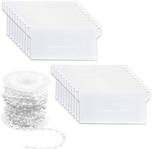 20 Piezas Pesas de Persiana Vertical Tablillas 89 mm (3,5 Pulgadas) & 10m Cadena de Persiana Vertical, Listones de Pesas Inferiores Kit de Reparación Accesorios para Cortinas Verticales, Blanco