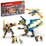 LEGO NINJAGO Elemental Dragon vs. The Empress Mech 71796 Building Toy Set (1,038 Pcs),Multicolor