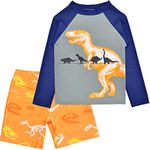 Sylfairy Boys Two Piece Rash Guard Swimsuits Kids Long Sleeve Sunsuit Swimwear Sets Bathing Suit