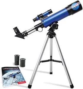 NASA Lunar Telescope for Kids – 90x Magnification, includes Two Eyepieces, Tabletop Tripod, and Finder Scope- Kids Telescope for Astronomy Beginners, Space Toys, NASA Gifts (Amazon Exclusive)