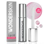 Wonderskin Lip Rehab Serum Oil - Color Changing Lip Oil from Clear to Pink - PH-activated, Non-sticky & Hydrating Tinted Lip Oil for Dry Lips (Kissed)