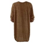 Women Dresses Autumn Winter Plush Solid Sweatshirt Print Medium Length Home Dress